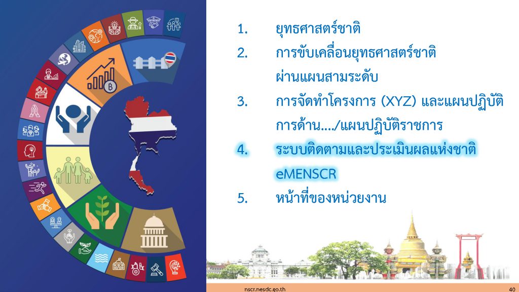 สรุประบบติดตามและประเมินผลแห่งชาติ eMENSCR